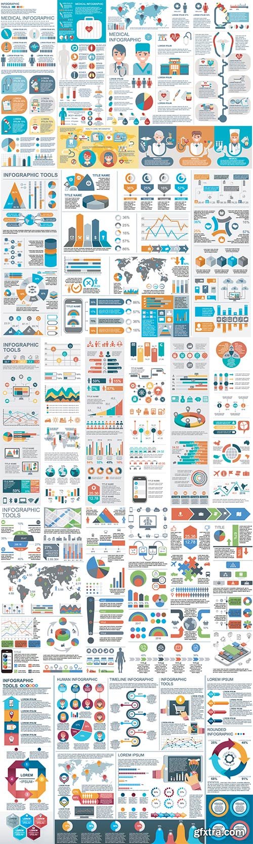 Infographic elements data visualization vector