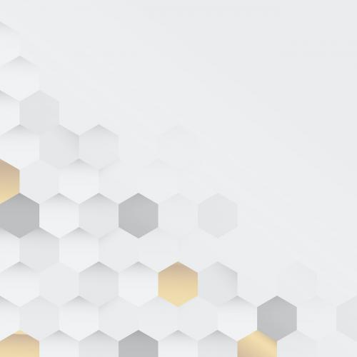 White and gold hexagon pattern background vector - 1229455