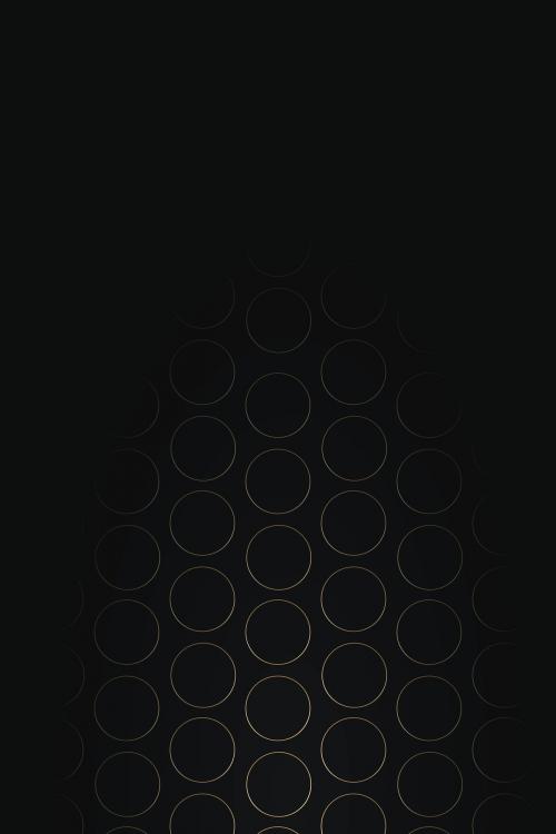 Seamless gold circle grid pattern on black background vector - 1229460