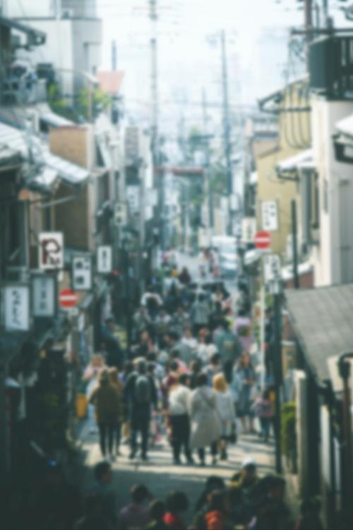 Crowd walking on a street around Kiyomizu Temple in Kyoto, Japan - 843888