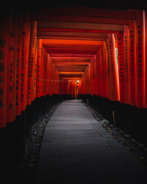 Fushimi Inari Shrine gate in Kyoto, Japan - 843904