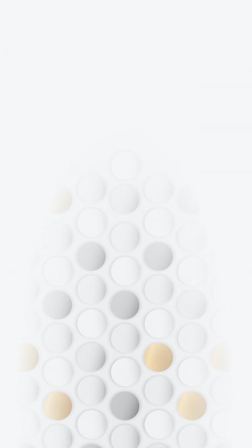 White and gold seamless round pattern background mobile phone wallpaper vector - 1229497
