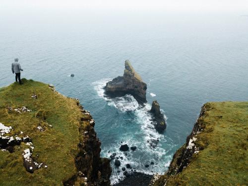 Drone shot of Talisker Bay on the Isle of Skye in Scotland - 935839