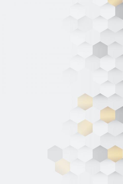 White and gold hexagon pattern background vector - 1229529