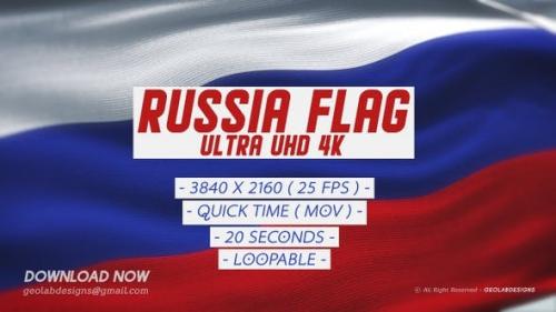 Videohive - Russia Flag - Ultra UHD 4K Loopable