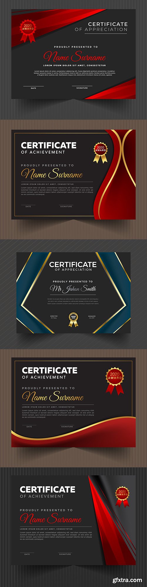 Certificate achievement template design collection 3
