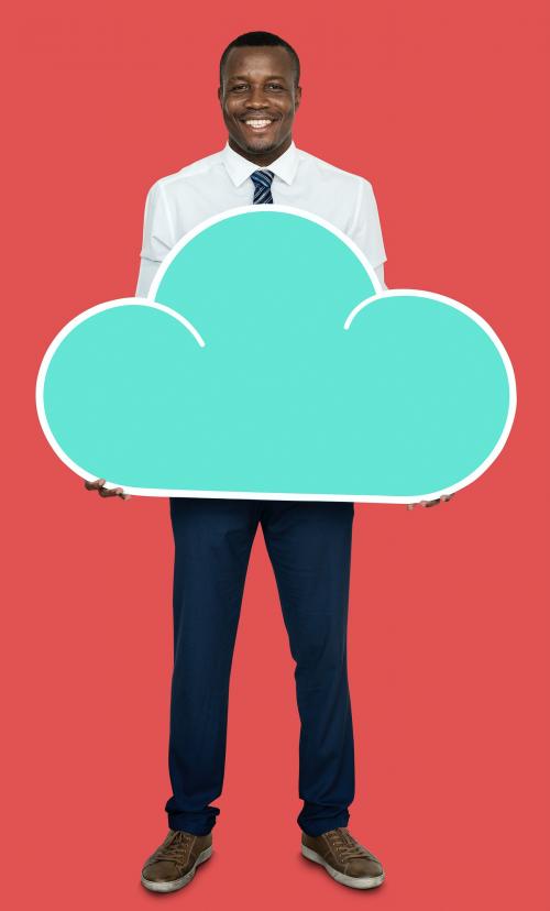 Man holding a cloud network icon - 470454