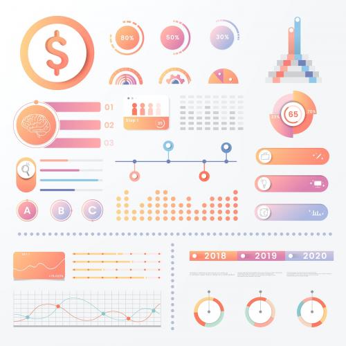 Colorful infographic element design vector - 1055303