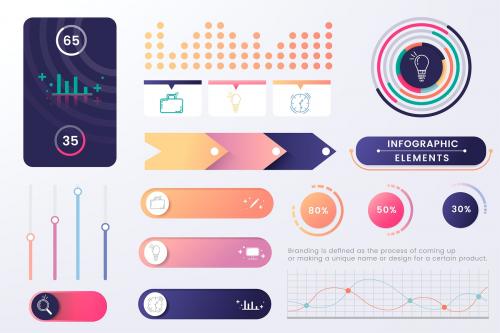 Colorful infographic element design vector - 1055327