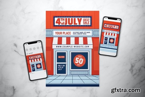 4th of July Great Sale Flyer Set