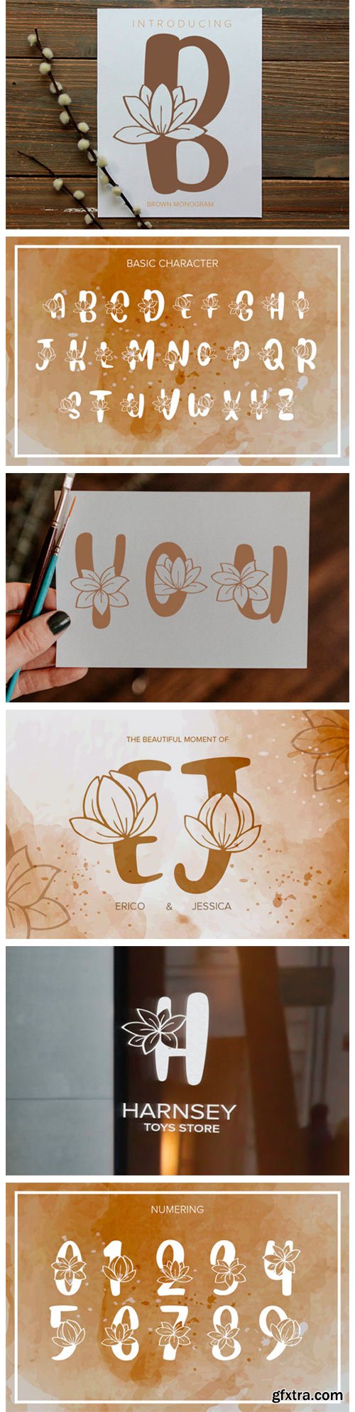 Brown Monogram Font