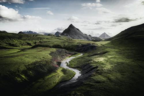 View of volcanic region in Icelandic Highlands, Iceland - 1227100