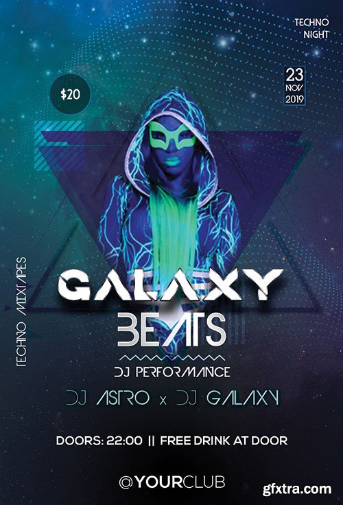 Galaxy Beats - Premium flyer psd template