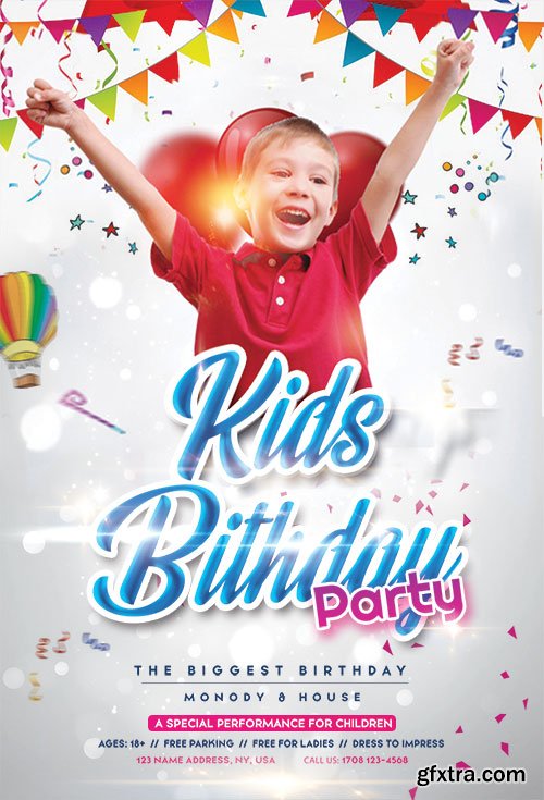 Birthday Kids Event PSD Flyer Template