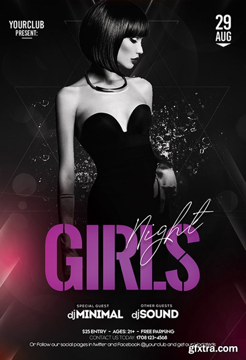 Girls Night PSD Flyer Template