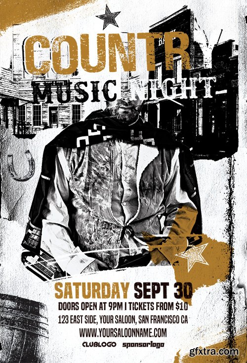 Country Music Night Flyer Template