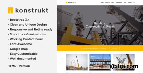 ThemeForest - Konstrukt v1.0 - HTML5 Construction & Building Template - 17016320