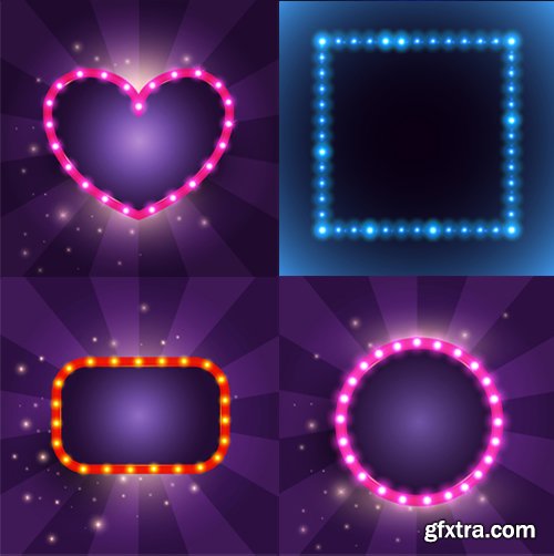 Neon Backgrounds Vector Collection