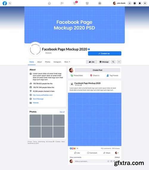 Facebook Page PSD Mockup 2020