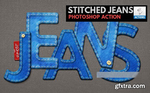 Realistic Stitched Jeans with Denim Effect - Photoshop Action & Brushes 