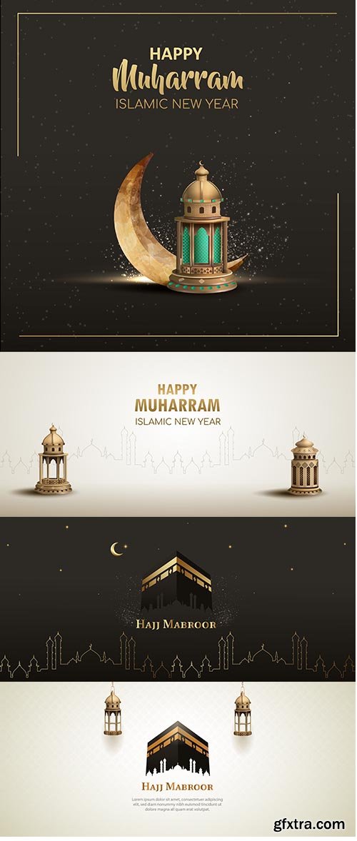 Happy Muharram Islamic New Year Card Design