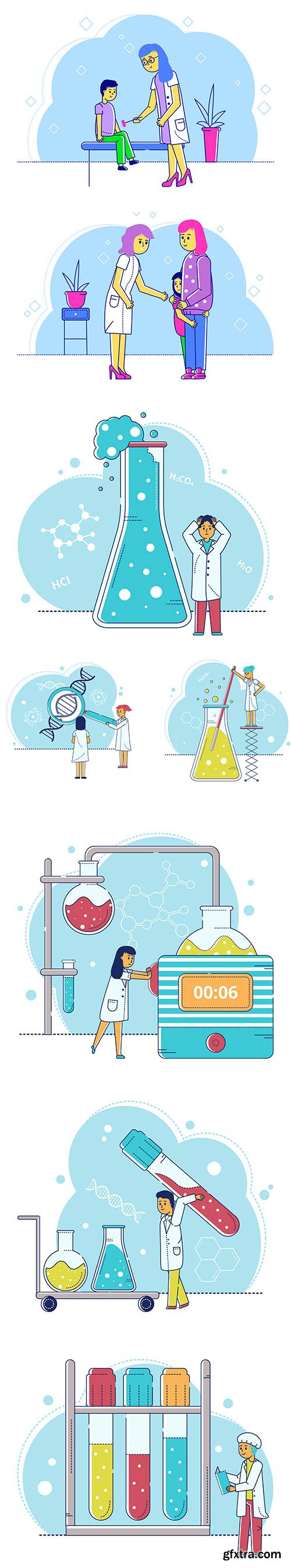 Line Laboratory Research Illustration Cartoon