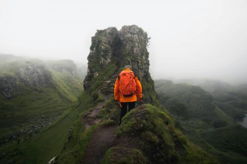 Hiker at Fairy Glen on Isle of Skye, Scotland - 1233332