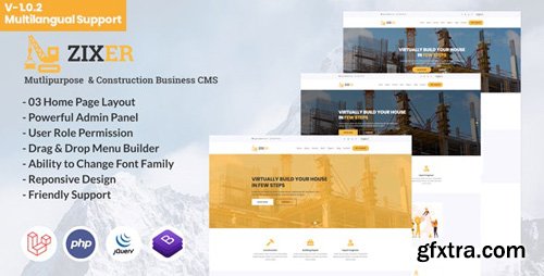 CodeCanyon - Zixer v1.0.2 - Multipurpose Website & Construction Business Company CMS - 25634424 - NULLED