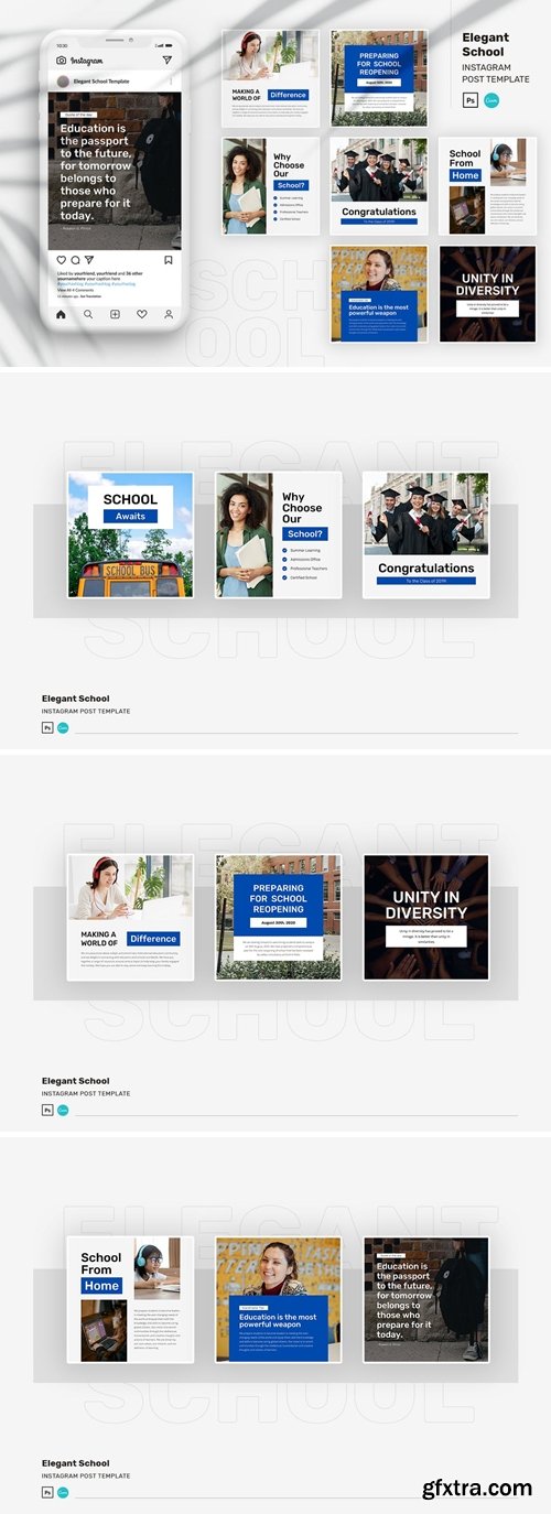 Elegant School Instagram Post Canva Template