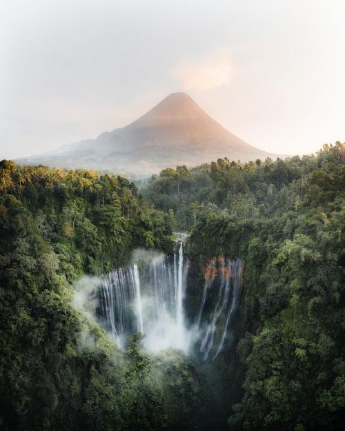 View of Mount Bromo and Tumpak Sewu Waterfalls, Indonesia - 1234790