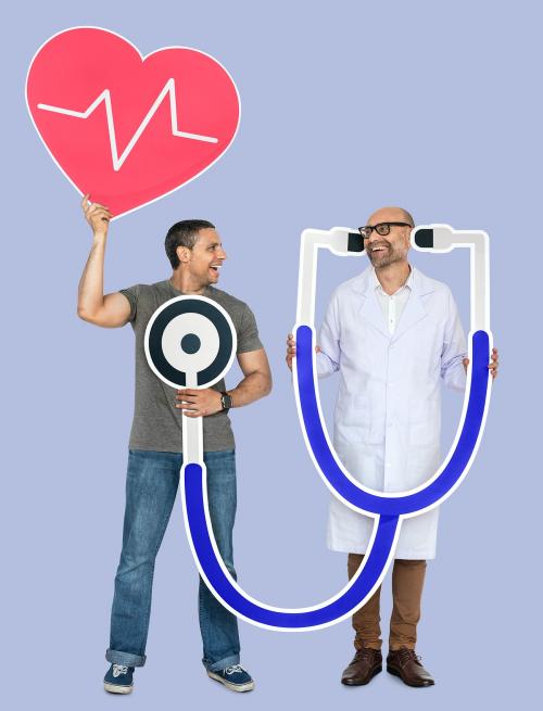 Doctor checking heart rate of patient - 470768