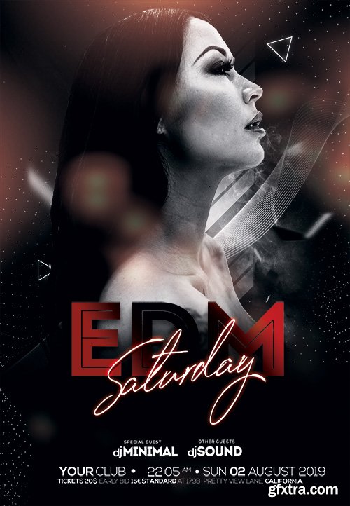 Edm Saturday PSD Flyer Template