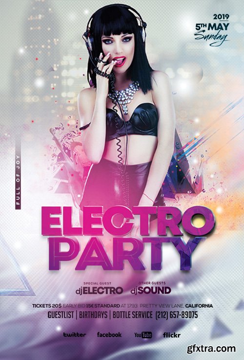 Electro Party PSD Flyer Template