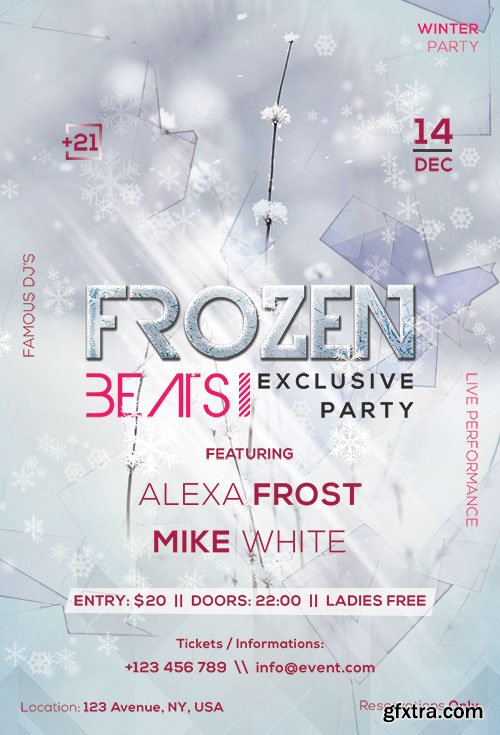 Frozen Beats - Premium flyer psd template