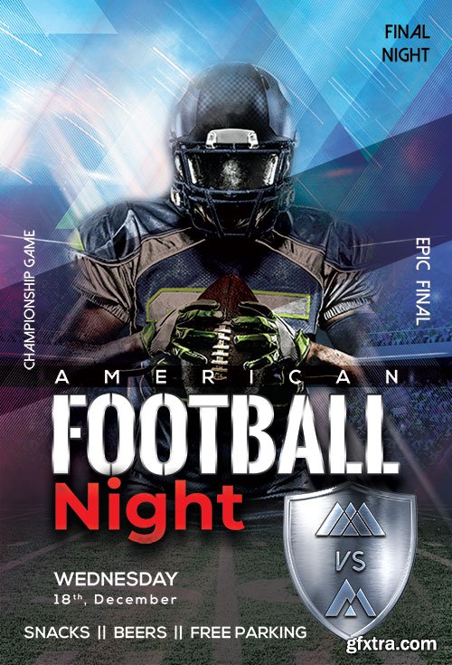 American Football Night - Premium flyer psd template