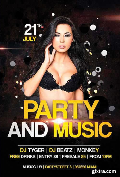 Party and Music - Premium flyer psd template