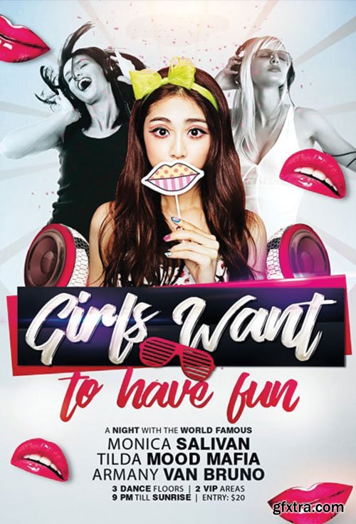 Girls Want To Have Fun - Premium flyer psd template, Facebook 