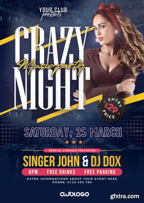 Crazy Night Party - Premium flyer psd template