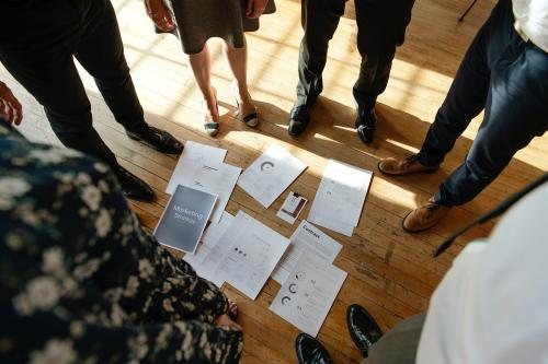 Paperwork on a wooden floor - 1217920