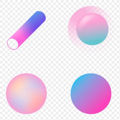 Colorful gradient elements collection transparent png - 1235261