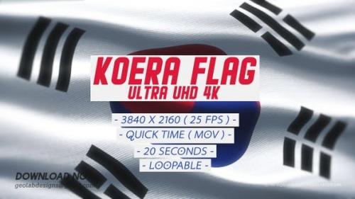 Videohive - Korea Flag - Ultra UHD 4K Loopable