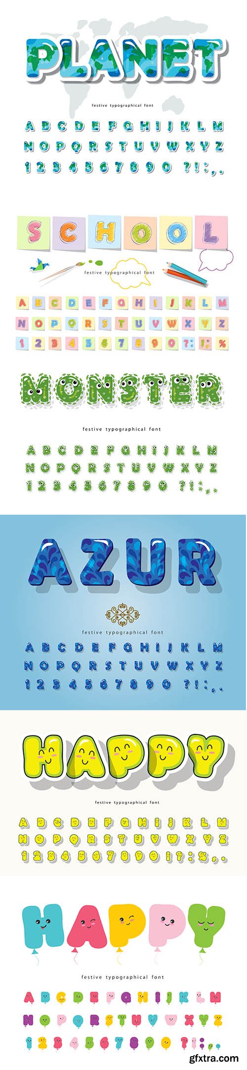 Bubble Font Cute Alphabet Set