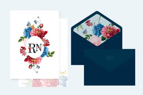 Floral invitation card mockup illustration - 466605