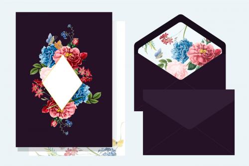 Floral invitation card mockup illustration - 466651