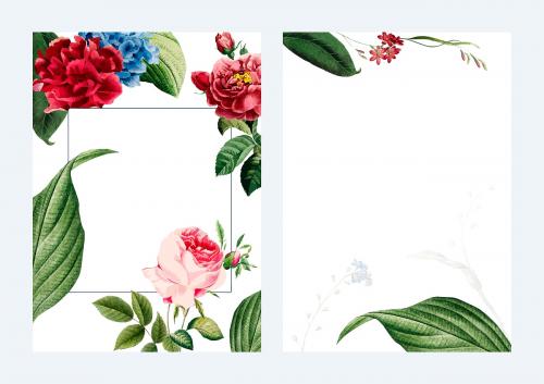Floral frame card design illustration - 466657