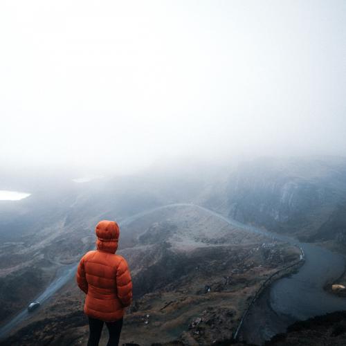 Woman at Quiraing on the Isle of Skye in Scotland - 935787