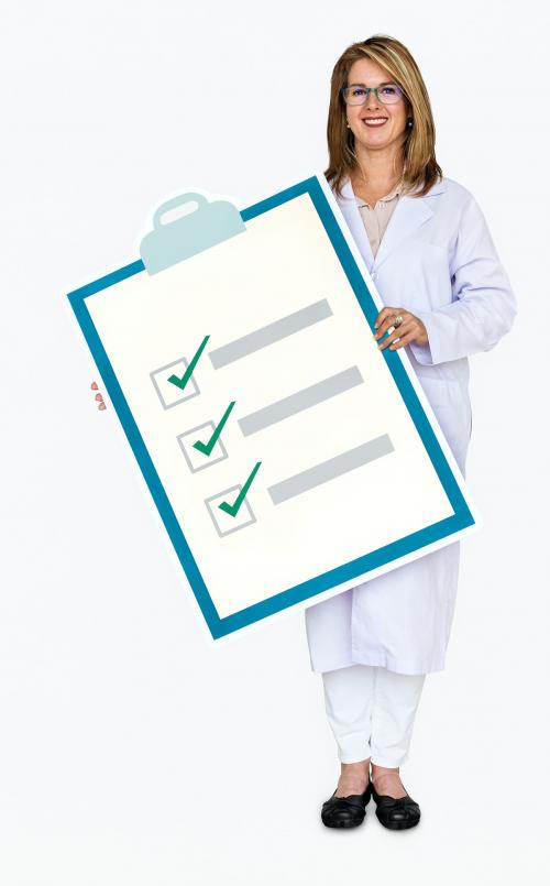 Doctor holding a health check list - 468305