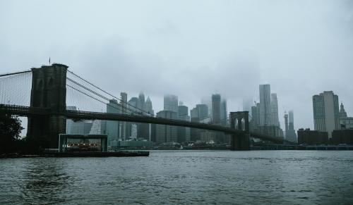 Manhattan bridge overlooking New York - 1221514