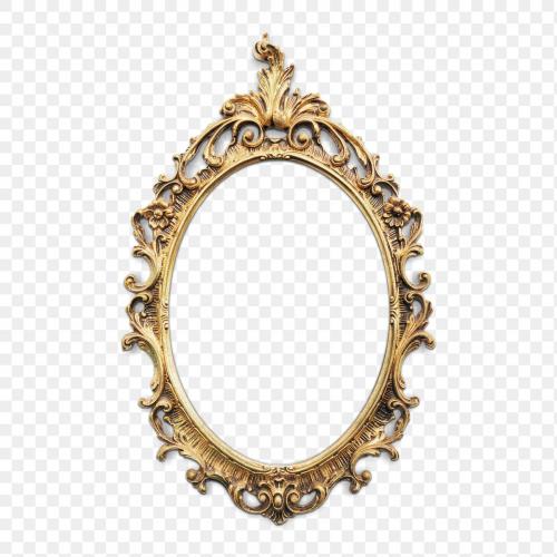 Vintage gold picture frame mockup transparent png - 1230691