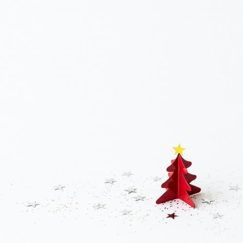 Festive red Christmas tree decor on a white background - 1231400